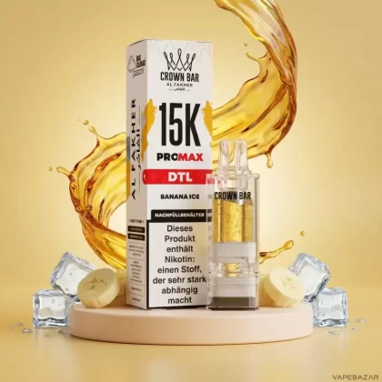 Al Fakher Pods Crown Bar 15K Pro Max – DTL 6mg – Banana Ice