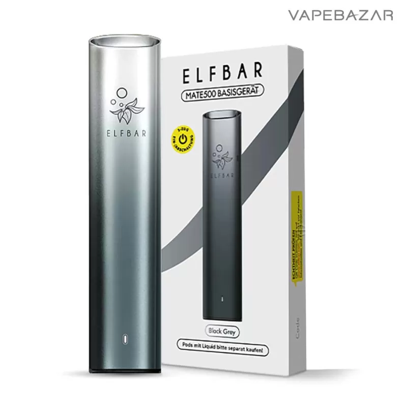 Elf Bar MATE500 Pod Vape Kit – Black Grey - 500 mAh - Image 3
