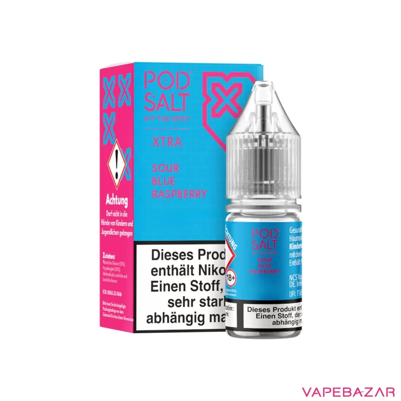 Pod Salt X Nikotinsalz Liquid – Sour Blue Raspberry - 20mg/ml, 10mg/ml - Image 3