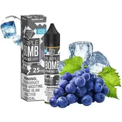 Vgod SALT Iced Purple Bomb Eliquid - 20 MG SALT NIC, 25MG SALT NIC.; Vape Product, Vape Product (ABBD01)