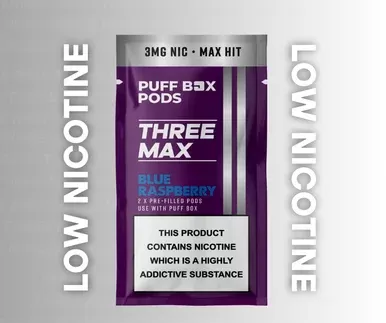 THREE MAX Refill 3mg – Twin Pack – Blue Raspberry
