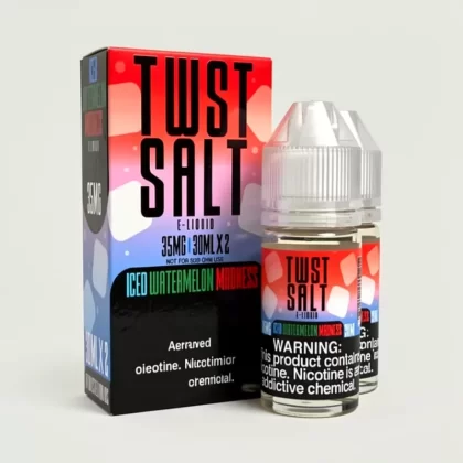 Twist ICED Watermelon Madness/Red 0° SALT 35mg Nicotine Salt - 60ml (30ml 2-Pack); Vape Product, Vape Product