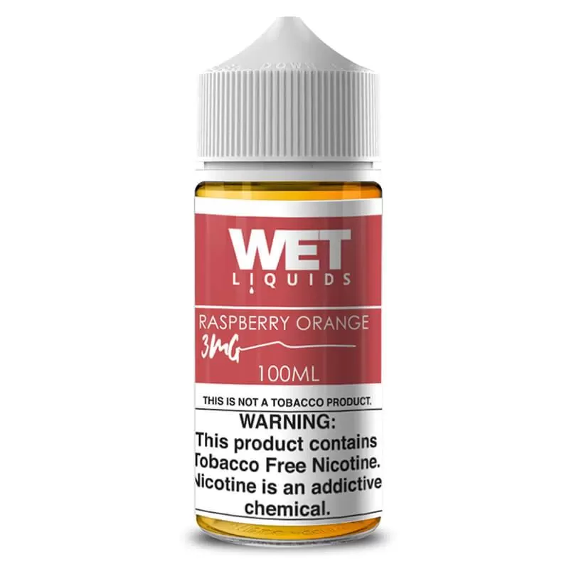 WET LIQUIDS Raspberry Orange E-liquid – 100ml - Vape Product, Vape Product - Image 2
