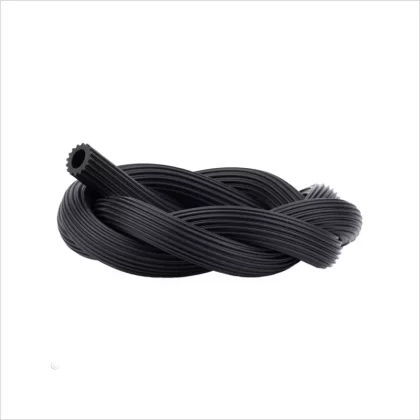Wąż silikonowy karbowany Black