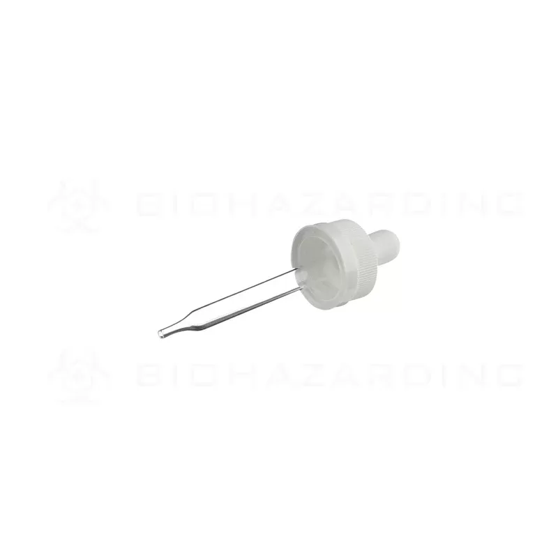 Child Resistant | Cap w/ Glass Dropper | 20mm – White