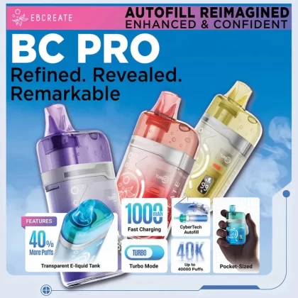 Made in Indonesia | EBCREATE BC PRO 40K Puff Disposable Device - 40,000 Puffs - Blue Razz Ice
