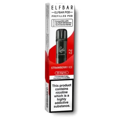 Strawberry Ice Elfbar 600 Prefilled Pods - 20 mg/ml (25080E)