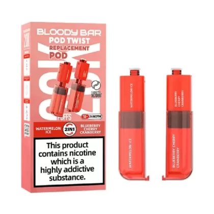 Bloody Bar Pod Twist 20K Prefilled Pod Watermelon Ice / Blueberry Cherry Cranberry - Nicotine Strength#20mg (60723D)