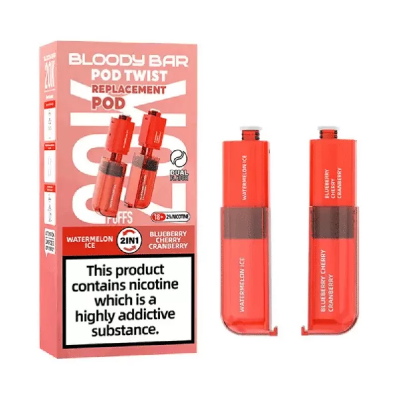 Bloody Bar Pod Twist 20K Prefilled Pod Watermelon Ice / Blueberry Cherry Cranberry - Nicotine Strength#20mg (60723D)
