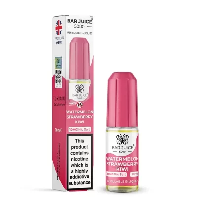 Watermelon Strawberry Kiwi Nic Salt E-Liquid by Bar Juice 5000 - Nicotine Strength#5mg>10mg>15mg>20mg
