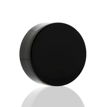 Child Resistant Plastic Caps | Smooth Gloss w/ Foil Liner | 38mm – Black – 80 Count
