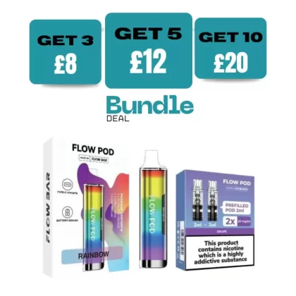 Flow Pod CP600 Pod Kit + Flow Pod Prefilled Pods (Bundle) - Sky Blue / Blueberry Raspberry