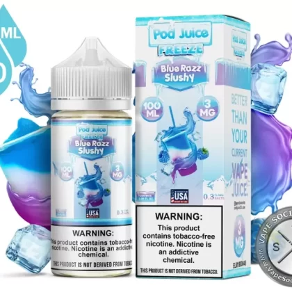 Blue Razz Slushy Freeze Pod Juice 100ml - Vape Product, Vape Product