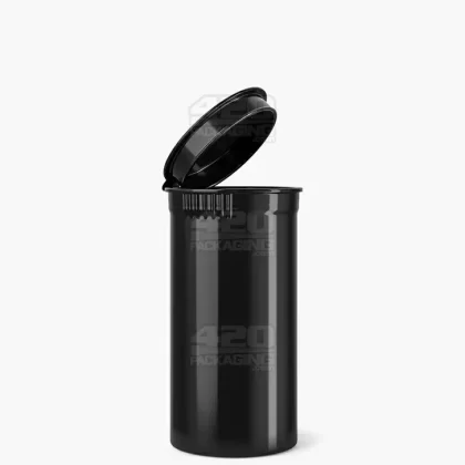 Child Resistant | Opaque Black Pop Top PCR Bottles | 13dr – 2g – 315 Count