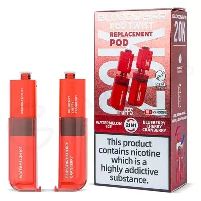 Watermelon Ice & Blueberry Cherry Cranberry Bloody Bar Pod Twist 20K Refill Pack