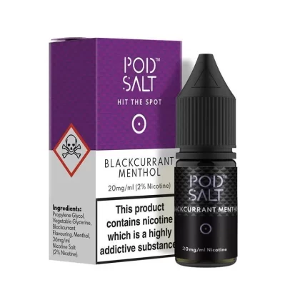 BLACKCURRANT MENTHOL NICOTINE SALT E-LIQUID BY POD SALT CORE RANGE - Nicotine Strength#10ml Bottle - 20mg Nicotine