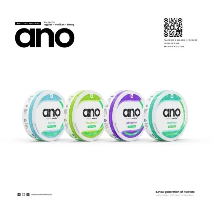 ANO NICOTINE POUCHES - NICOTINE#REGULAR 6MG>MEDIUM 12MG~FLAVORS#BLUE ICE>CITRUS BREEZE>DARK BERRIES>MINT FREEZE