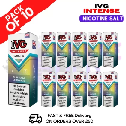 Blue razz lemonade IVG Intense Nic Salt Box Of 10