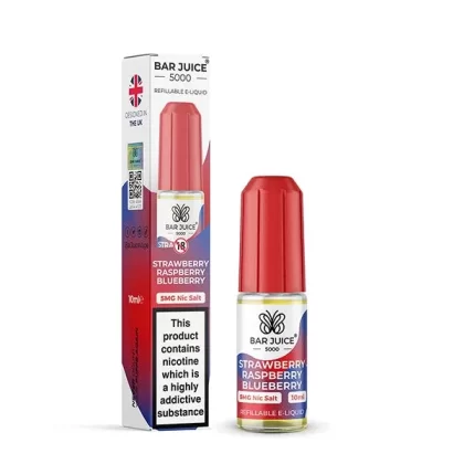 Bar Juice 5000 Strawberry Raspberry Blueberry Nic Salt E-Liquid 5mg, 10mg & 20mg