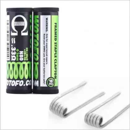 Wotofo Framed Staple Clapton Coils 0.33ohm 10pcs/pack - Ecigdepot