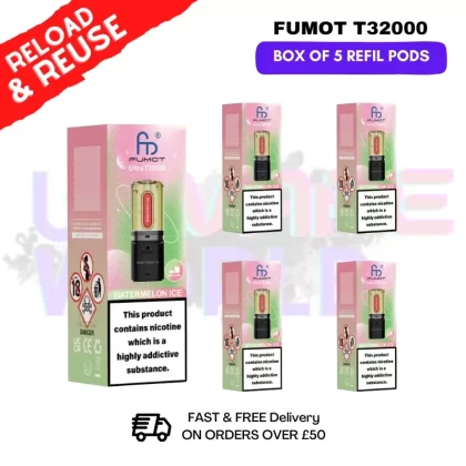 Watermelon ICE Fumot T32000 REPLACEMENT PODS – BOX OF 5