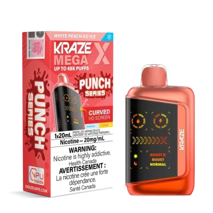 White Peach KO Ice Kraze Mega X – Disposable 48K