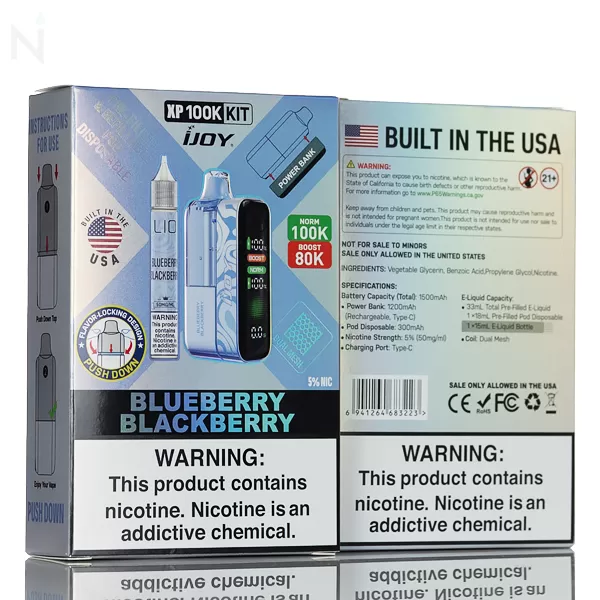 Ijoy XP100K 100000 Puffs Disposable Vape Kit - Blueberry Watermelon - Image 3