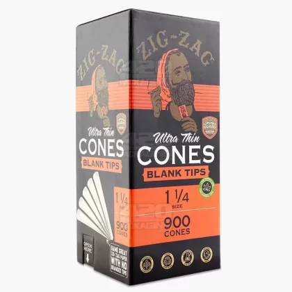 ZIG ZAG | 1 1/4 Size Pre-Rolled Cones w/ Blank Tips | 84mm – Ultra Thin Paper – 900 Count