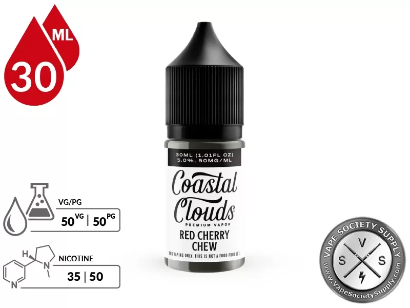 Red Cherry Chew Coastal Clouds Salt 30ml - Vape Product, Vape Product (F25357) - Image 2