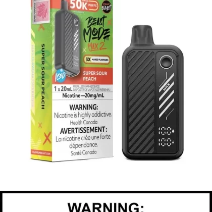 Super Sour Peach Iced Flavour Beast Beast Mode Max 2 Disposable Vape