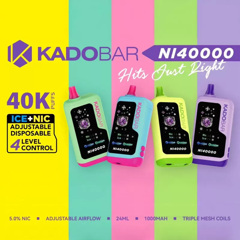 KADOBAR NI40K Nic + Ice Control Disposable Device - 40000 Puffs - Blue Razz Ice