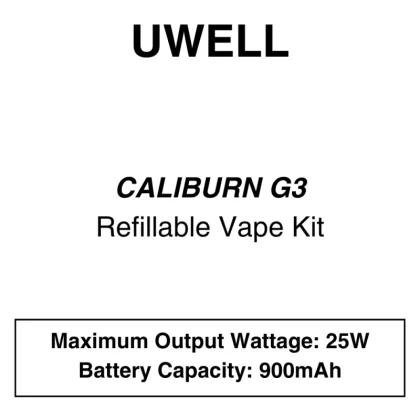 Uwell – Caliburn G3 – Pod Kit - Vapeys Co Nz