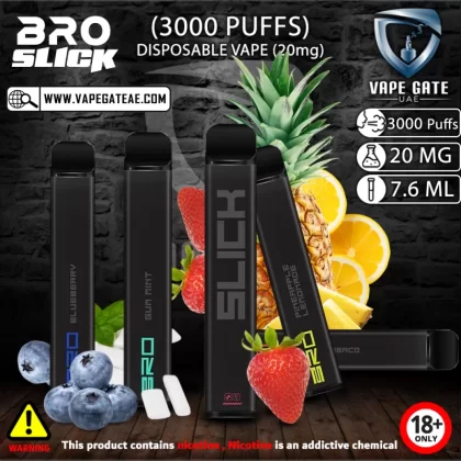 BRO SLICK DISPOSABLE VAPES (3000 PUFFS) - 20 mg / Bubblegum