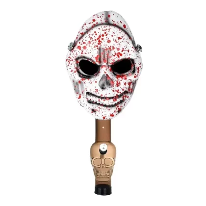 Bloody Skull Gas Mask & Acrylic Water Pipe Set – 8in
