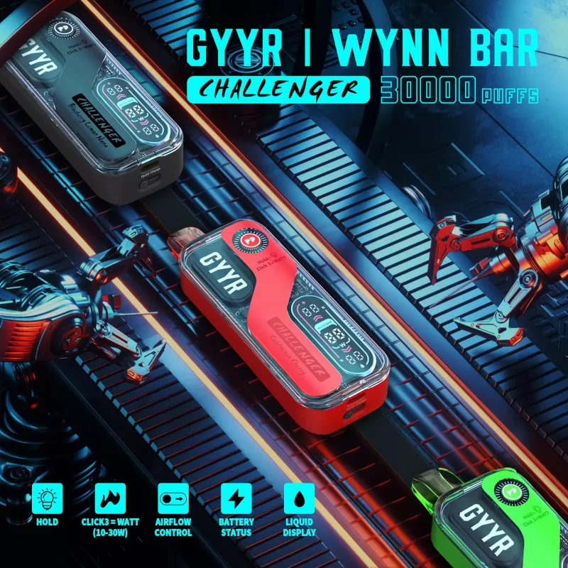 GYYR x Wynn Bar Challenger 30K Puff powered by PYNE POD Disposable Device - 30000 Puffs - Watermelon Ice (Sealed w/o box) - Image 2