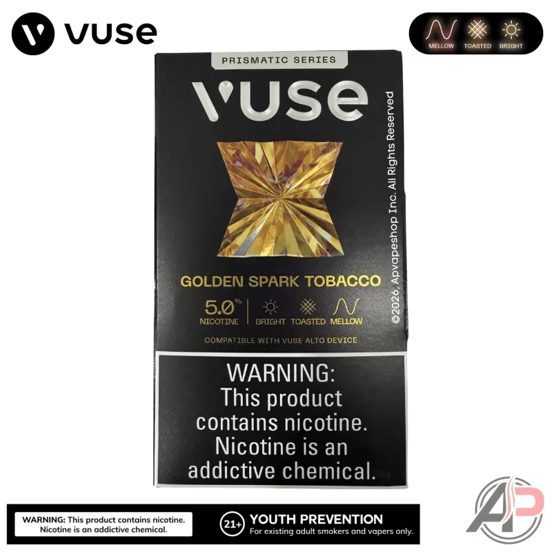 Vuse Alto Prismatic Golden Spark Tobacco Pods 3 Pack - Image 3