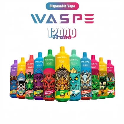 WASPE 12000 Puffs Disposable Vape 12K Type-C - Random Flavors(fast Delivery), Watermelon Ice; 2-nicotine, 5-nicotine