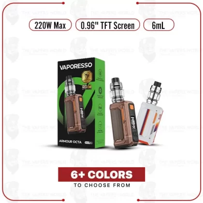 Vaporesso ARMOUR OCTA Box Mod Kit - Aero White, Dark Black (CECB2B)