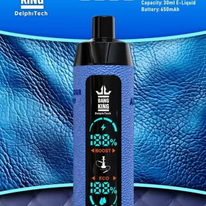 Bang King 25000 Puffs Leather Vape – Rechargeable Disposable with Smart Screen