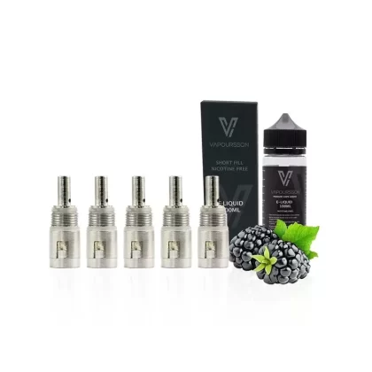 Vapoursson 100ml BlackBerry 0mg E-Liquid Short-Fill Nicotine+Vapoursson V2 Micro 5 X Coils