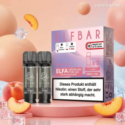 ELFBAR ELFA Pods Peach Ice 20mg – 2er Pack - Elf Bar / Pfirsich