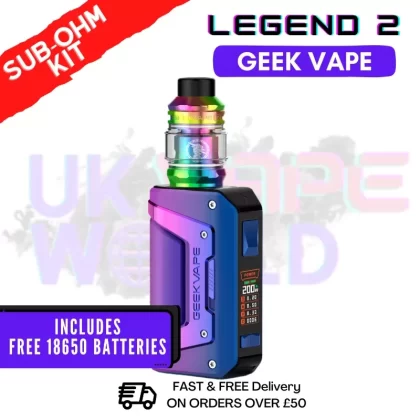Rainbow Purple GeekVape Aegis Legend 2 L200 Sub Ohm Kit – ONLY £44.99