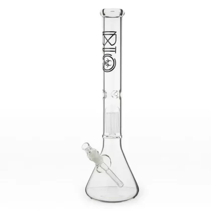 BIO Glass | Single Chamber 10-Arm Tree Percolator Beaker Water Pipe | 18″ – 14mm – Various Colors