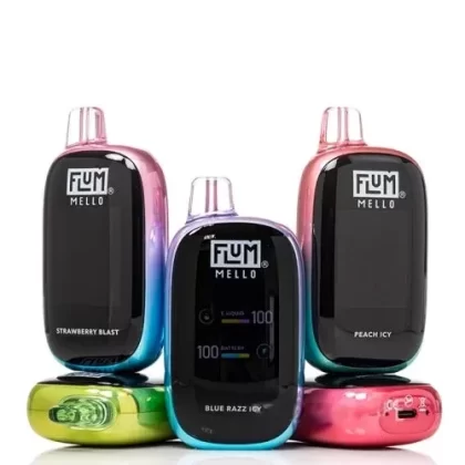 Flum Mello Disposable - Flavor#Cool Mint>Peach Icy>Blue Razz Icy>Summer Delux>Sour Apple Icy>Sunshine Cherry>Watermelon Icy>Strawberry Blast>Ruby Yellow (Strawberry Mango)>Fabulous (Peach Ma