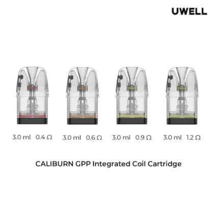UWELL CALIBURN GPP CARTRIDGE 3ML – G3 & G4 SERIES - 0.4 OHM, 0.6 OHM