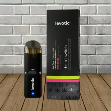 Levotic THC-A Switch Live Resin Disposable 3g - strains#Blue Razz -- Hybrid + Tropicanan Cookies -- Sativa -- DISPOSABLE>Blackberry Kush -- Indica + Tangerine Dream -- Sativa -- DISPOSABLE>R (E512C7)