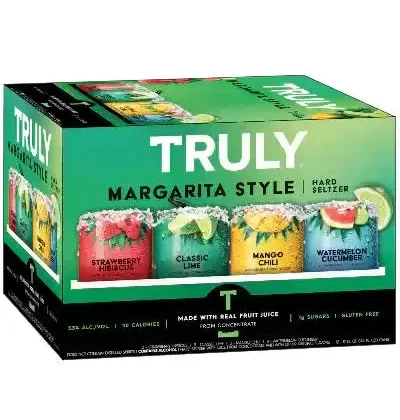 TRULY Hard Seltzer Margarita Style Variety Mix Pack, Spiked & Sparkling Water