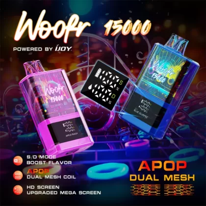 Woofr 15000 Powered by iJoy Device - 15000 Puffs - Strawberry Kiwi