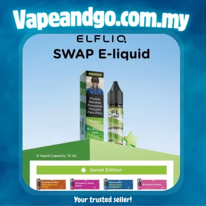 Elfliq Swap E-Liquid By Elfbar 15ml 20mg Akta 852 Registered - Vapeandgo Com My