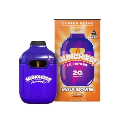 Munchies Lil Ripper Zapped HHC Vaporizer – 2000mg - Strain#Sour Candy (I)>Blue Dream (S)>Maui Wowie (H) (F779A7)